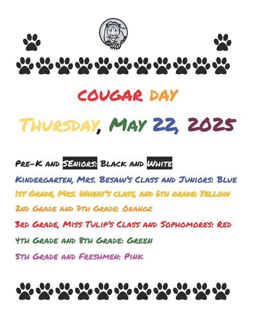 Cougar Day Class Colors